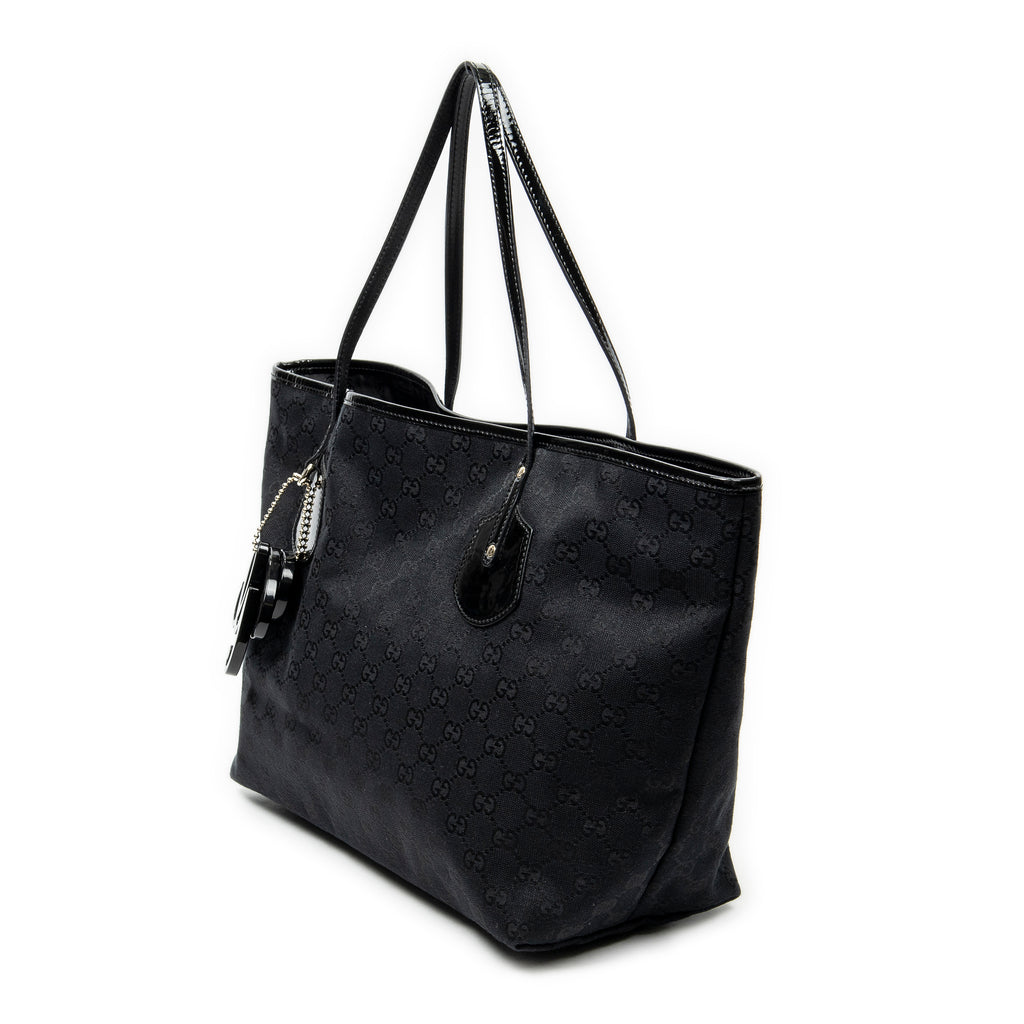 Shoulder Bag Medium Jolie Tote Black Monogrammed Canvas