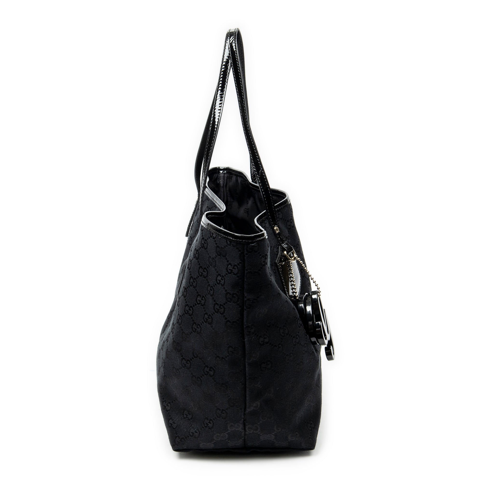 Shoulder Bag Medium Jolie Tote Black Monogrammed Canvas