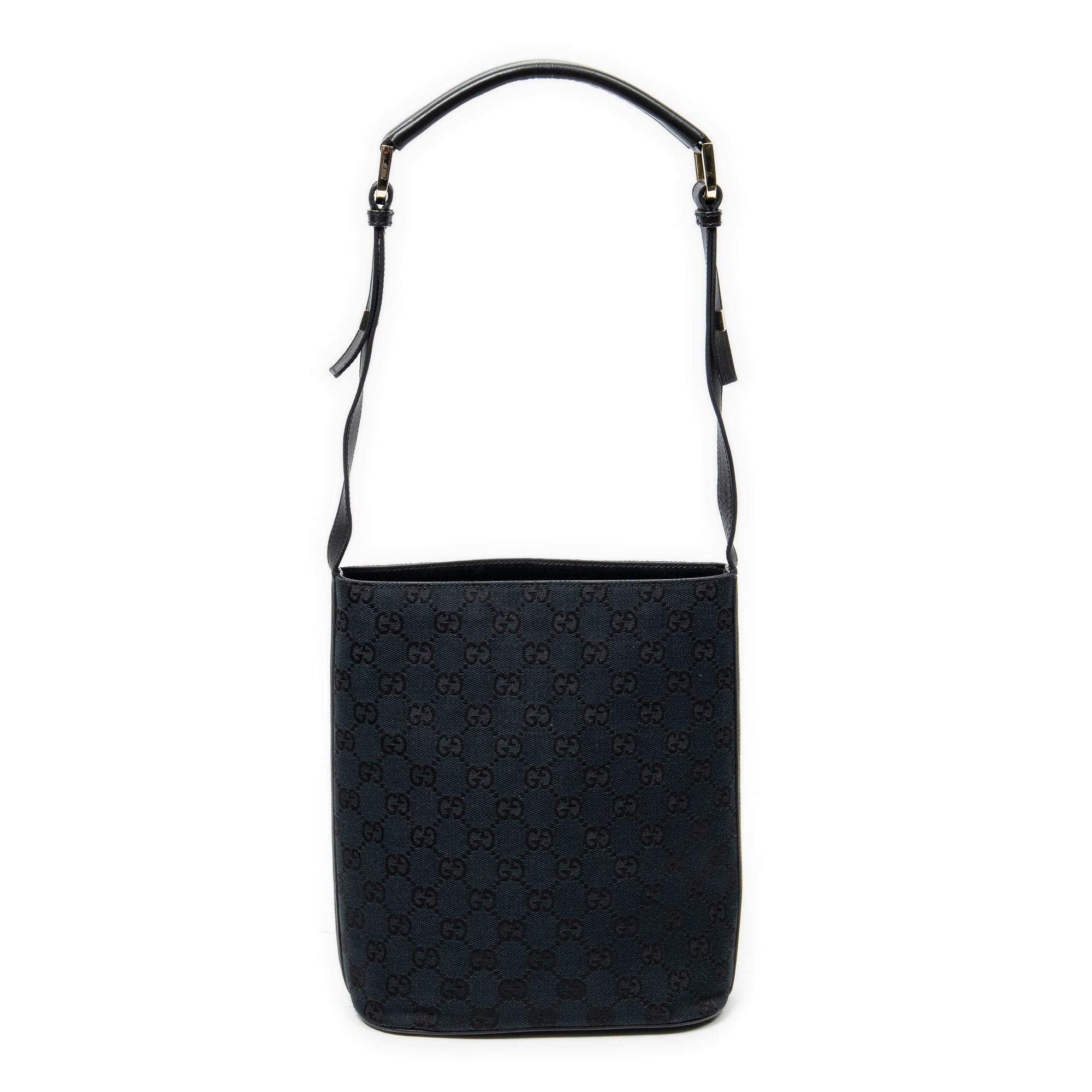Bolso Hombro Tipo Cubo Lona Monogram Negra