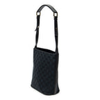 Shoulder Bag Bucket Shoulder Bag Black Monogrammed Canvas