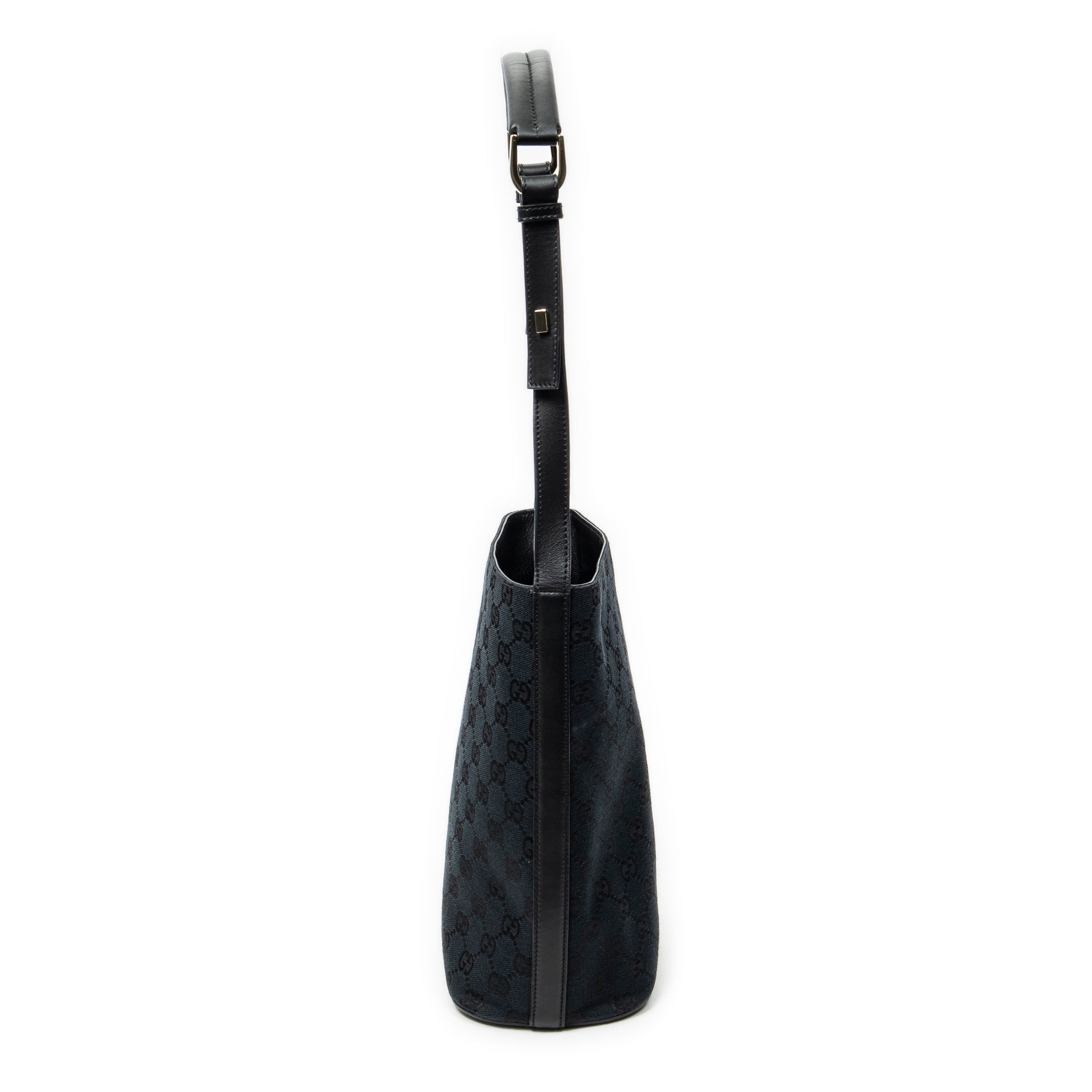 Shoulder Bag Bucket Shoulder Bag Black Monogrammed Canvas
