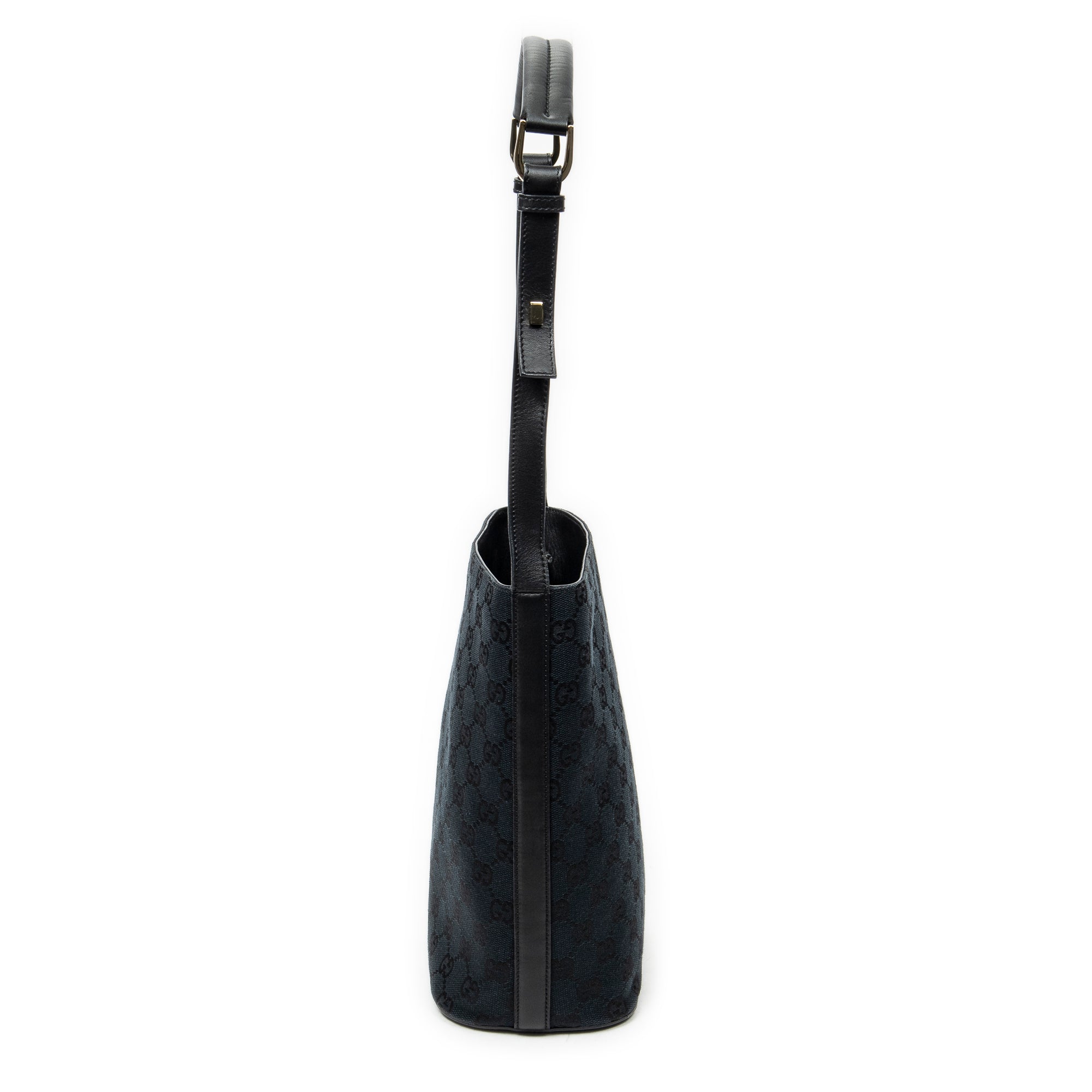 Shoulder Bag Bucket Shoulder Bag Black Monogrammed Canvas