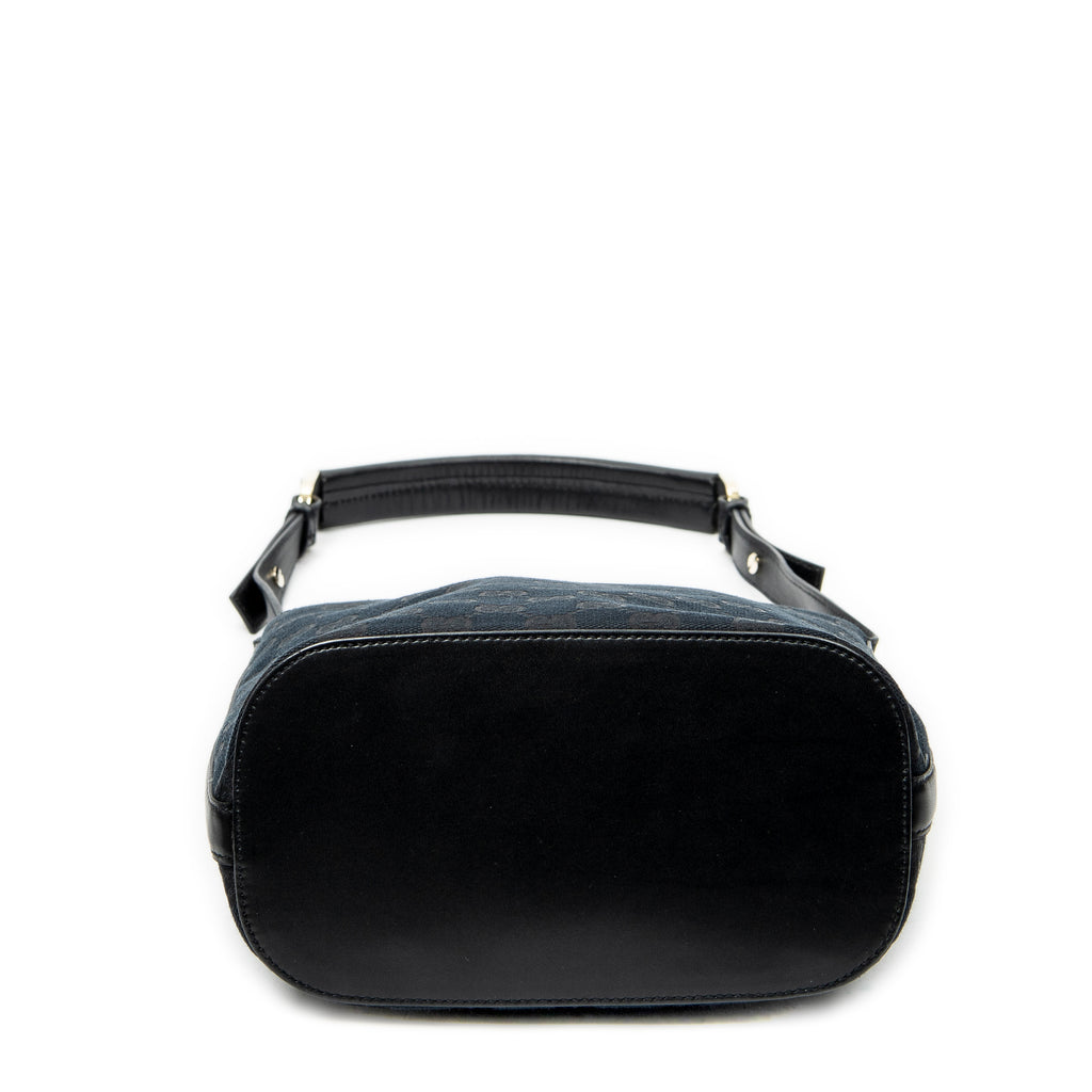 Shoulder Bag Bucket Shoulder Bag Black Monogrammed Canvas