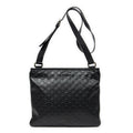 Shoulder Bag Large Square Zip Messenger Black Guccissima Leather
