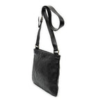 Shoulder Bag Large Square Zip Messenger Black Guccissima Leather