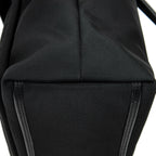 Shoulder Bag Front Pocket Vertical Tote Black Nylon Canvas
