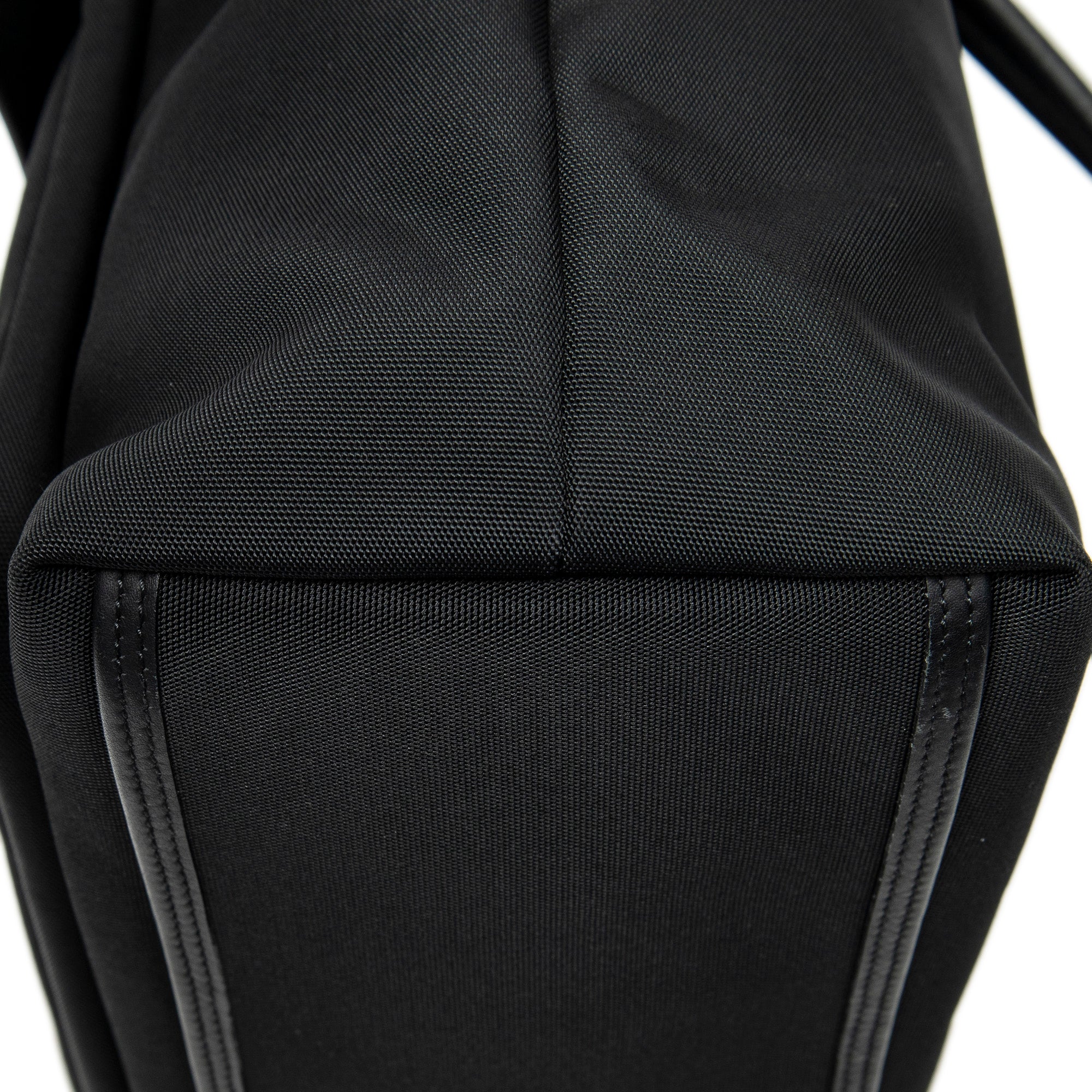 Shoulder Bag Front Pocket Vertical Tote Black Nylon Canvas