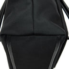 Shoulder Bag Front Pocket Vertical Tote Black Nylon Canvas