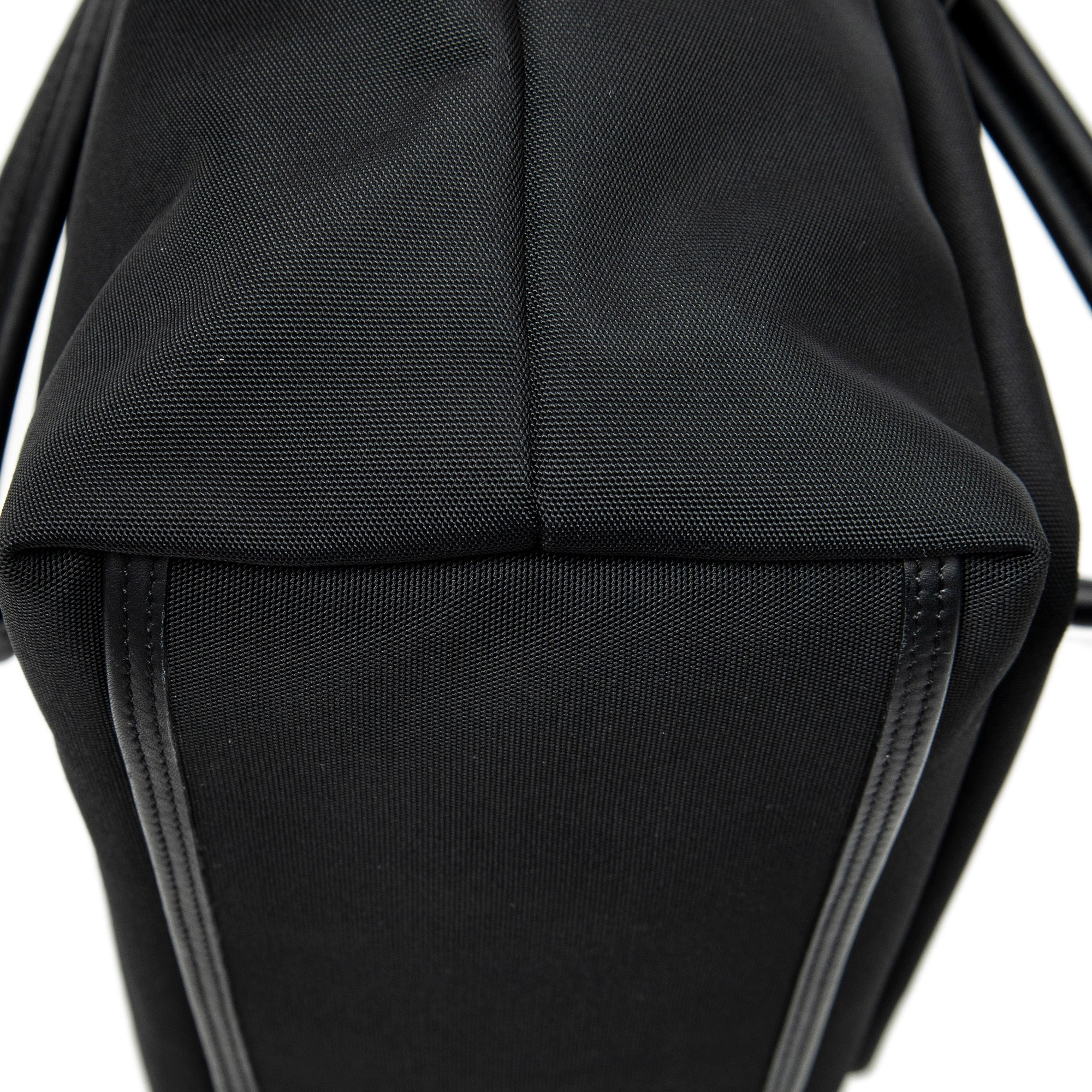 Shoulder Bag Front Pocket Vertical Tote Black Nylon Canvas
