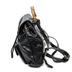Backpack Mini Bamboo Backpack Black Calfskin Leather