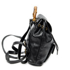 Backpack Mini Bamboo Backpack Black Calfskin Leather