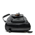 Backpack Mini Bamboo Backpack Black Calfskin Leather