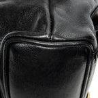 Backpack Mini Bamboo Backpack Black Calfskin Leather
