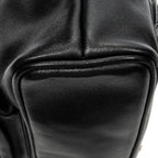 Backpack Mini Bamboo Backpack Black Calfskin Leather