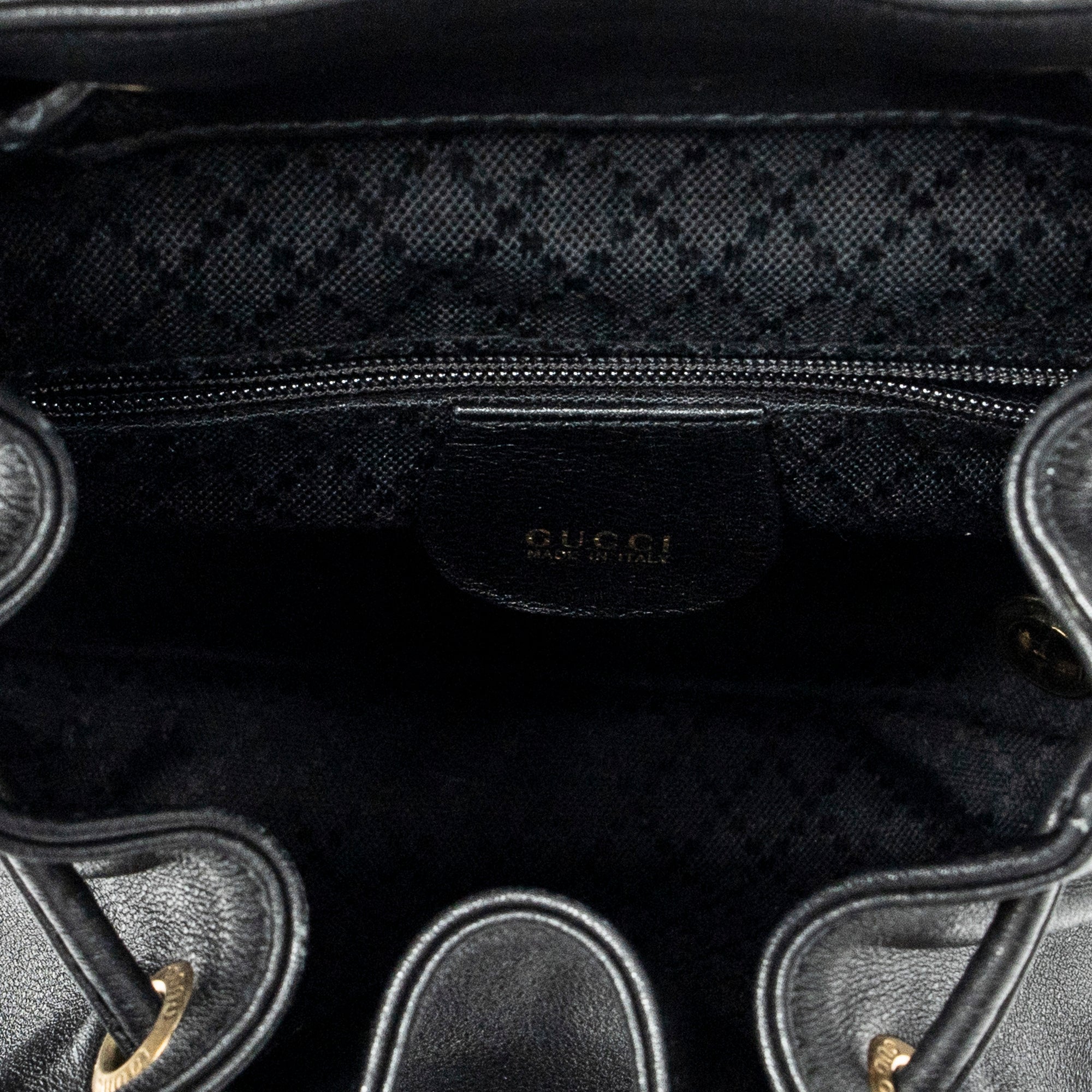 Backpack Mini Bamboo Backpack Black Calfskin Leather