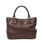 Handbag Anagram Open Tote Dark Brown Calfskin Leather