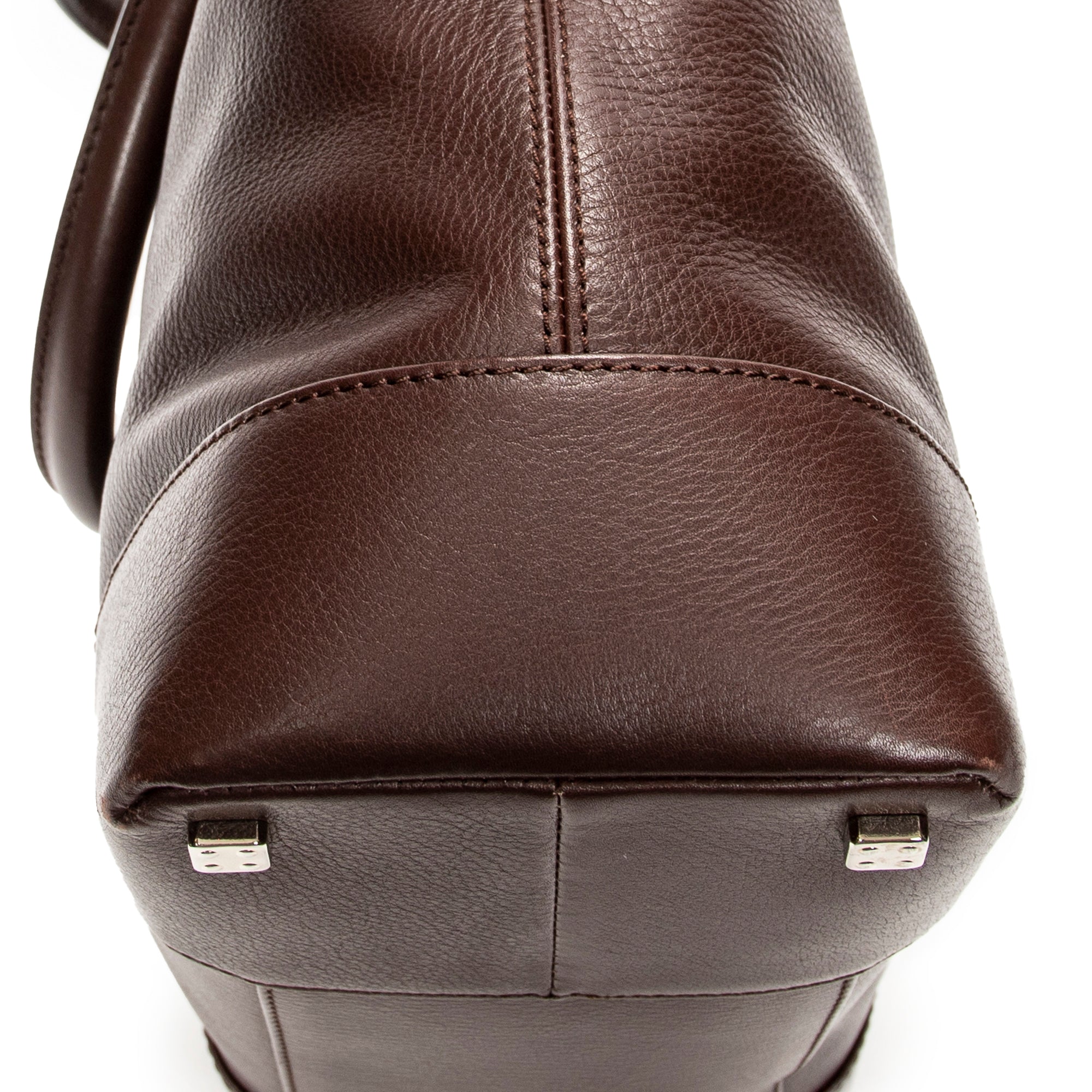 Handbag Anagram Open Tote Dark Brown Calfskin Leather