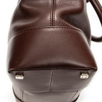 Handbag Anagram Open Tote Dark Brown Calfskin Leather