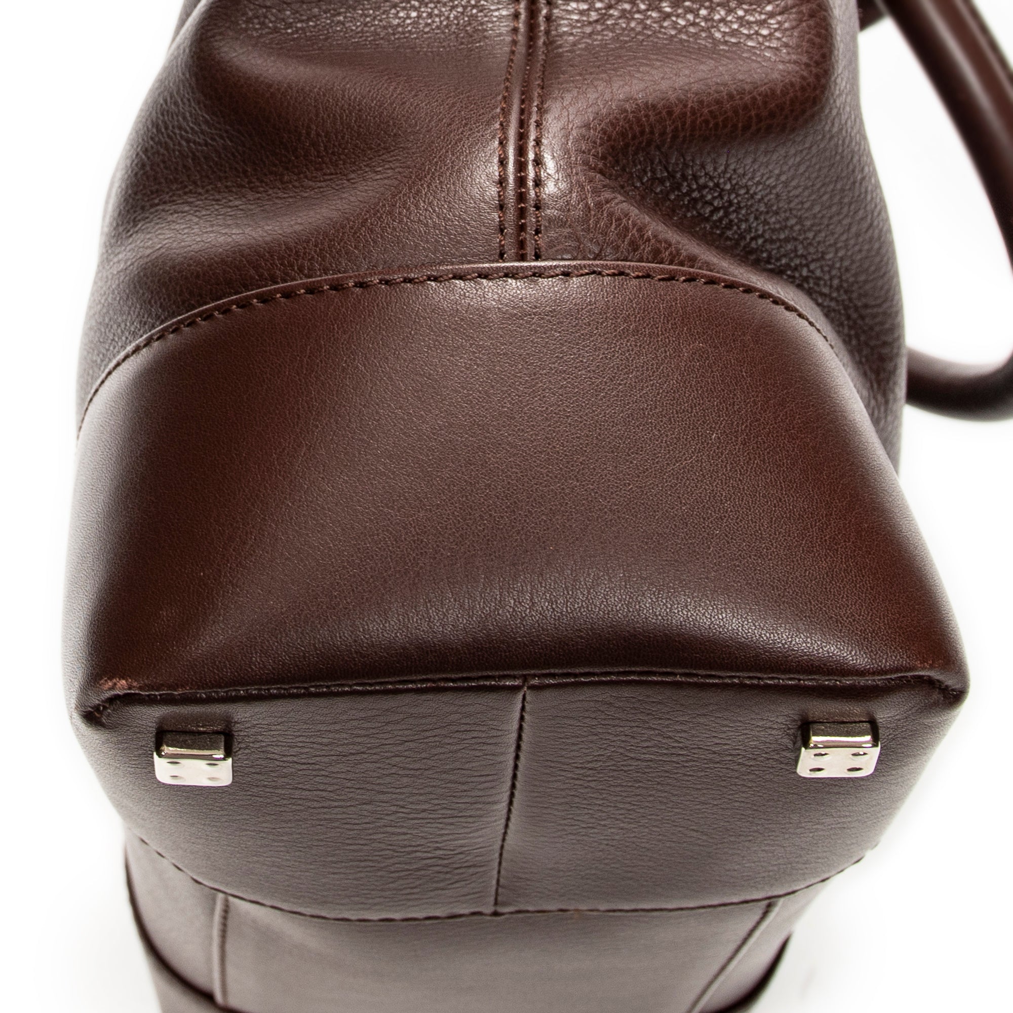 Handbag Anagram Open Tote Dark Brown Calfskin Leather