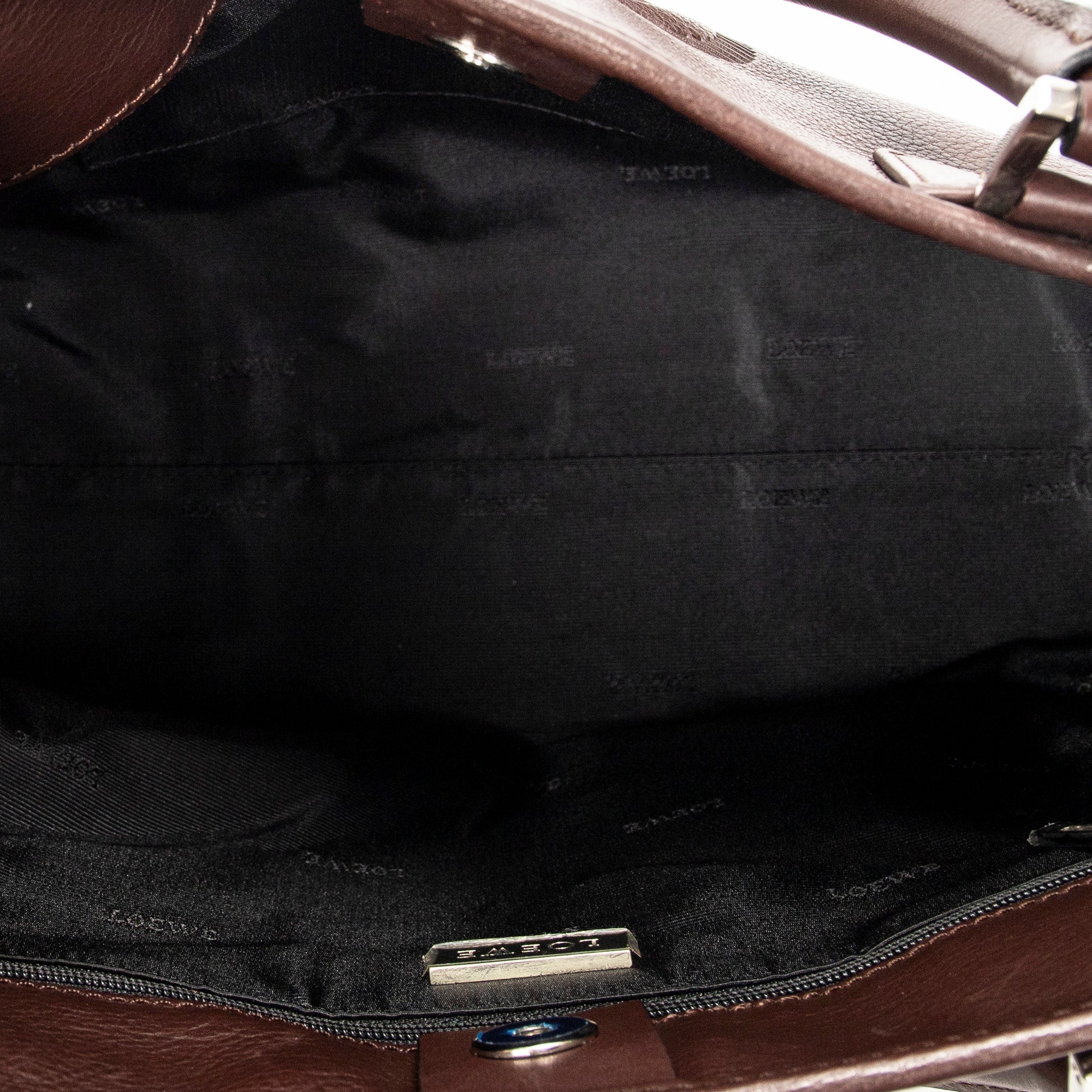 Handbag Anagram Open Tote Dark Brown Calfskin Leather