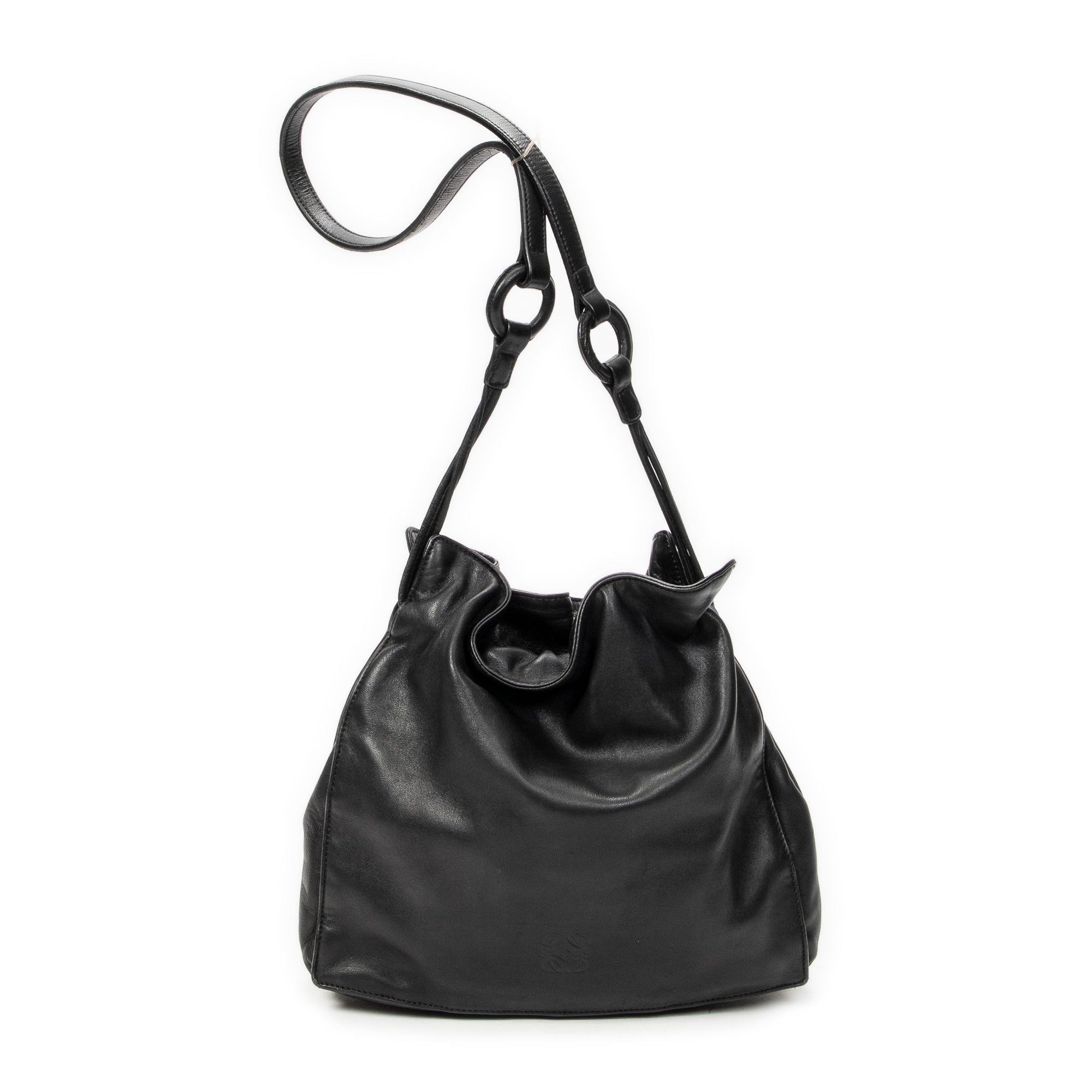 Shoulder Bag Vintage Small Flamenco Black Calfskin Leather