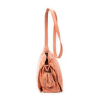 Shoulder Bag Small Tassel Flamenco Peach Calfskin Leather