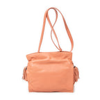 Shoulder Bag Small Tassel Flamenco Peach Calfskin Leather