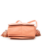 Shoulder Bag Small Tassel Flamenco Peach Calfskin Leather