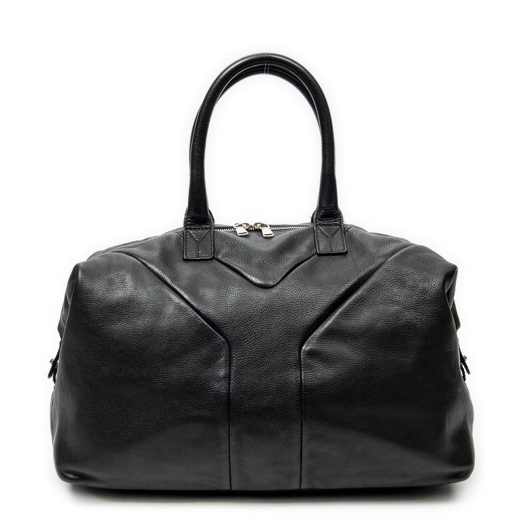 Shoulder Bag Medium Easy Y Black Grained Calfskin Leather