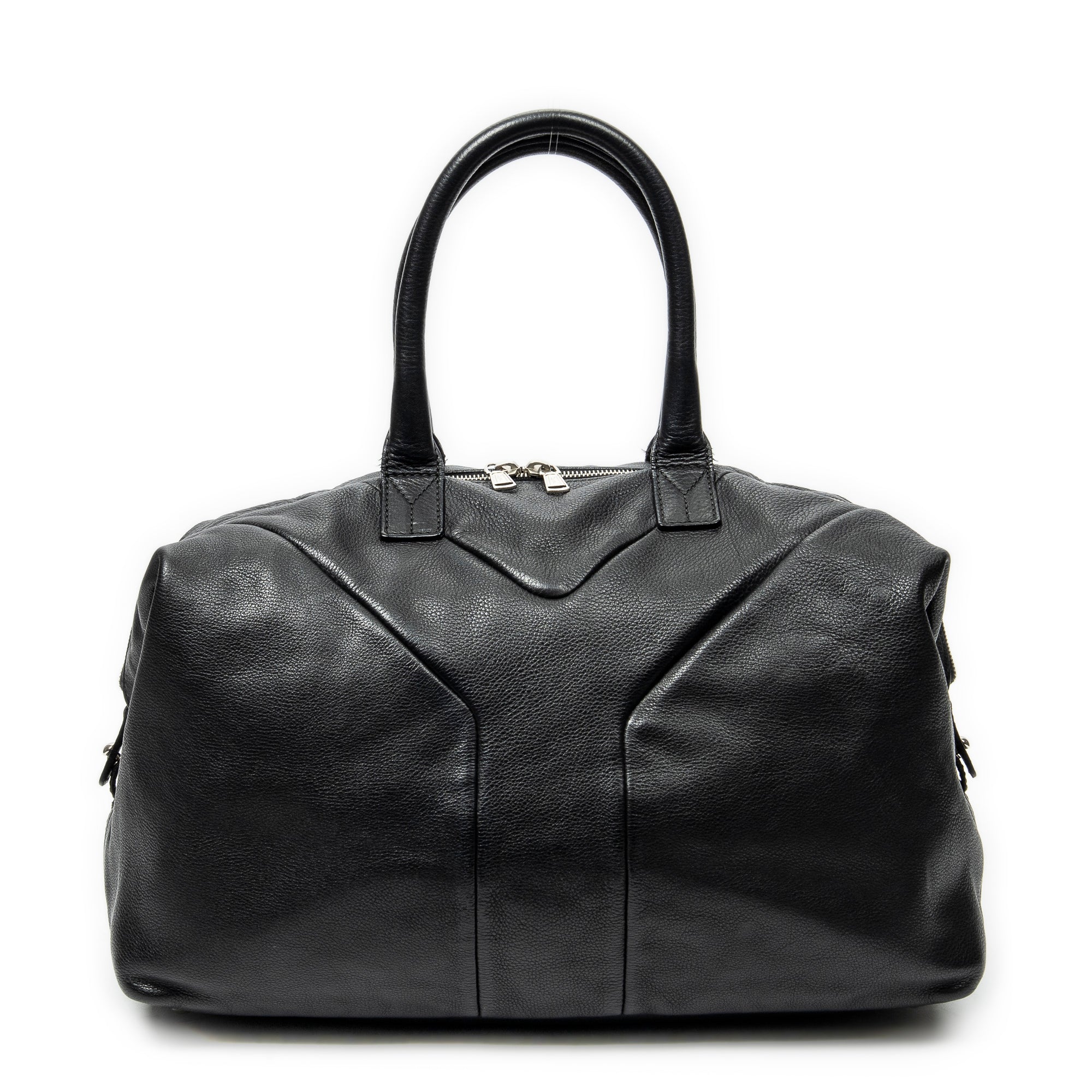 Shoulder Bag Medium Easy Y Black Grained Calfskin Leather