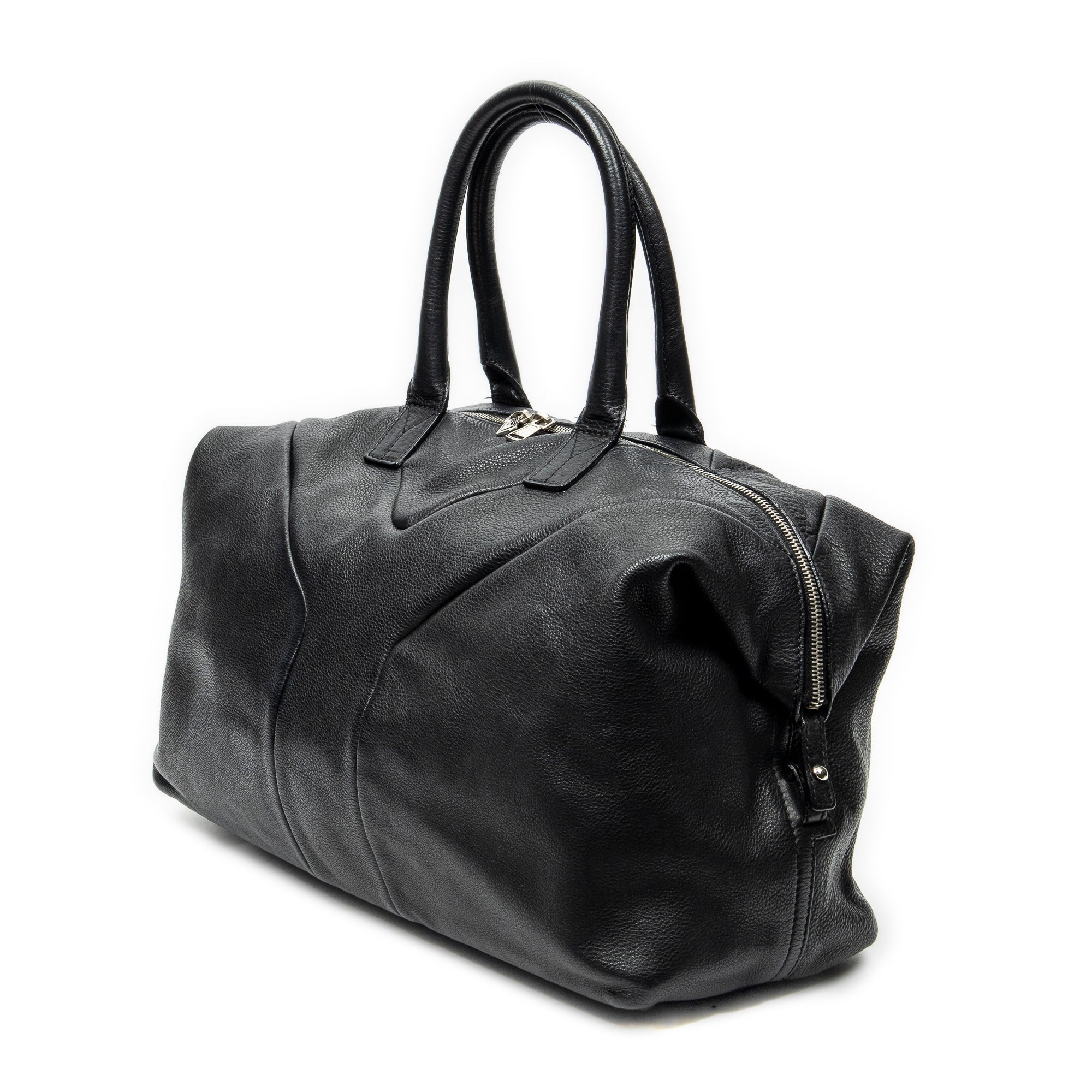 Shoulder Bag Medium Easy Y Black Grained Calfskin Leather