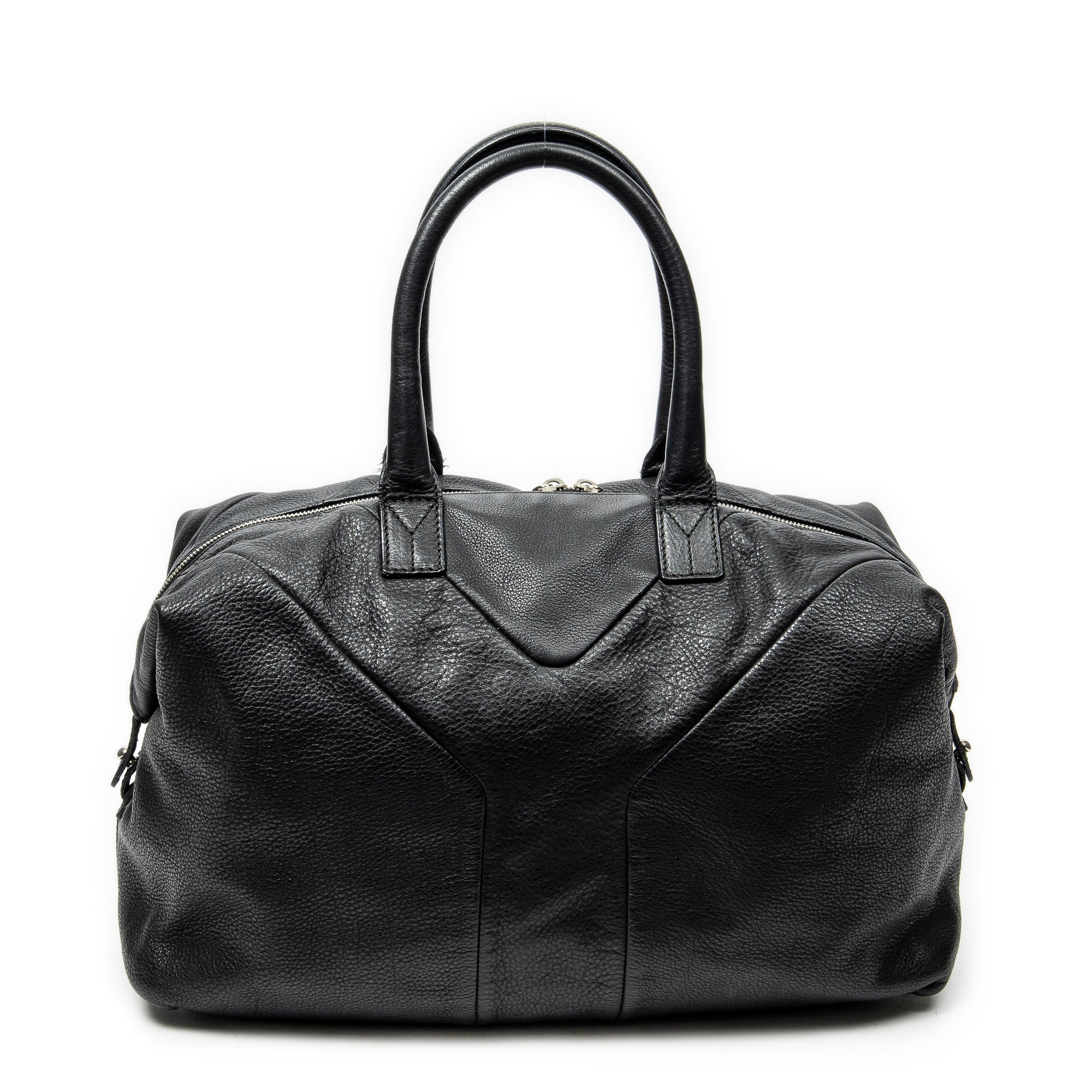 Shoulder Bag Medium Easy Y Black Grained Calfskin Leather