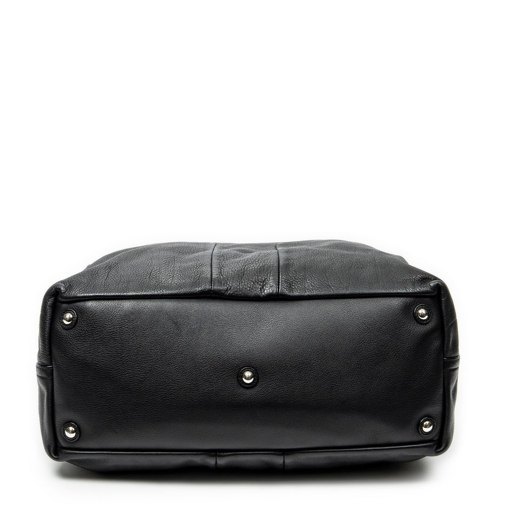 Shoulder Bag Medium Easy Y Black Grained Calfskin Leather