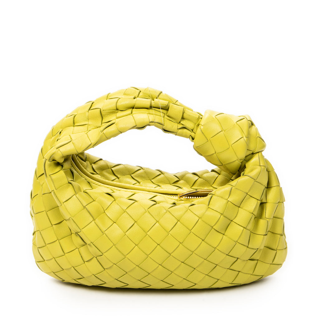 Handbag Mini Jodie Lime Green Intrecciato Leather
