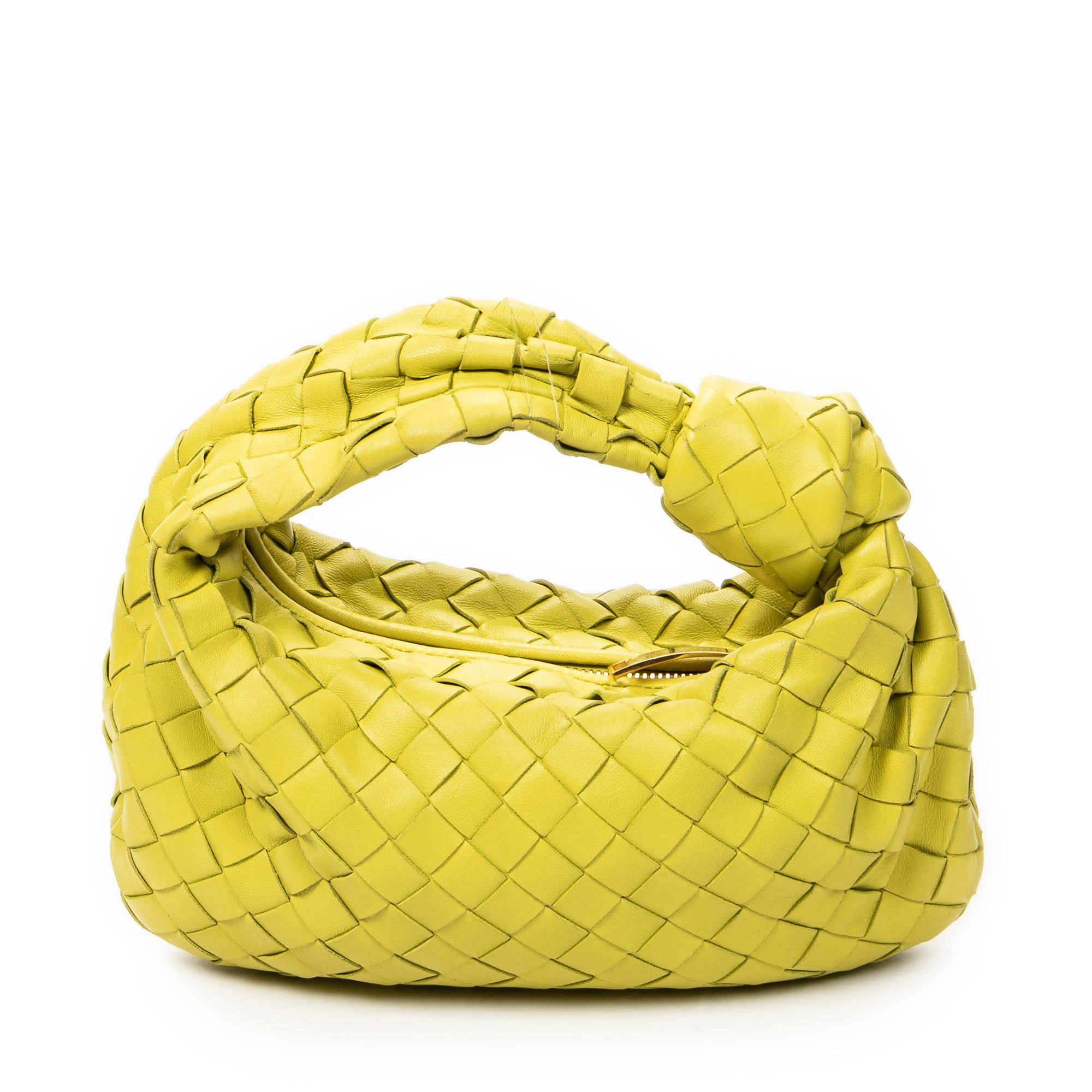 Handbag Mini Jodie Lime Green Intrecciato Leather