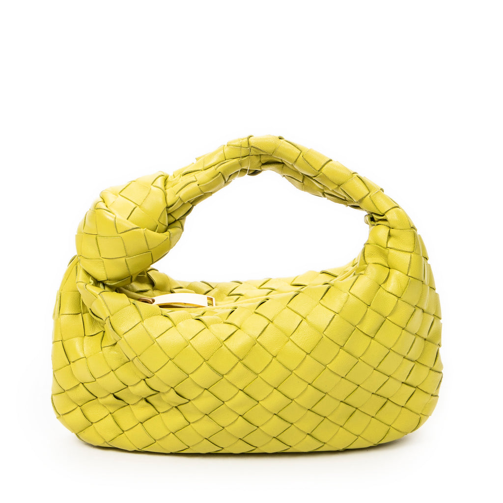 Handbag Mini Jodie Lime Green Intrecciato Leather