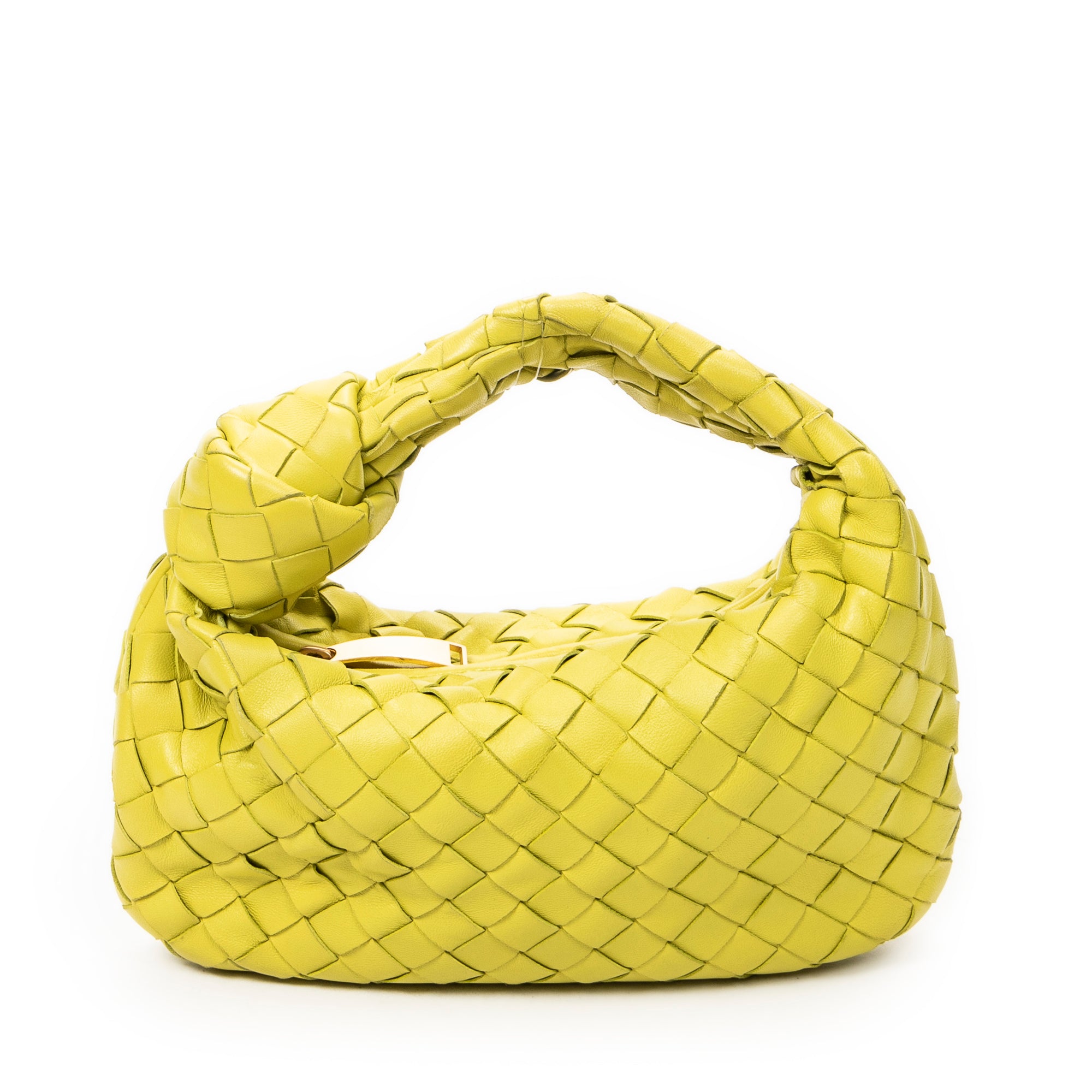 Handbag Mini Jodie Lime Green Intrecciato Leather