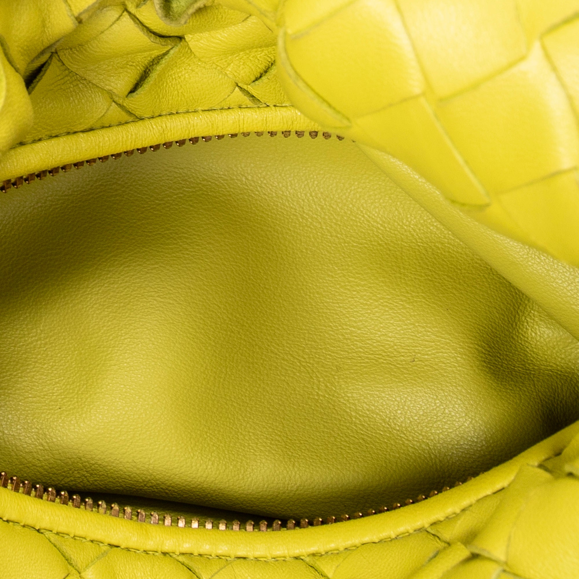 Handbag Mini Jodie Lime Green Intrecciato Leather