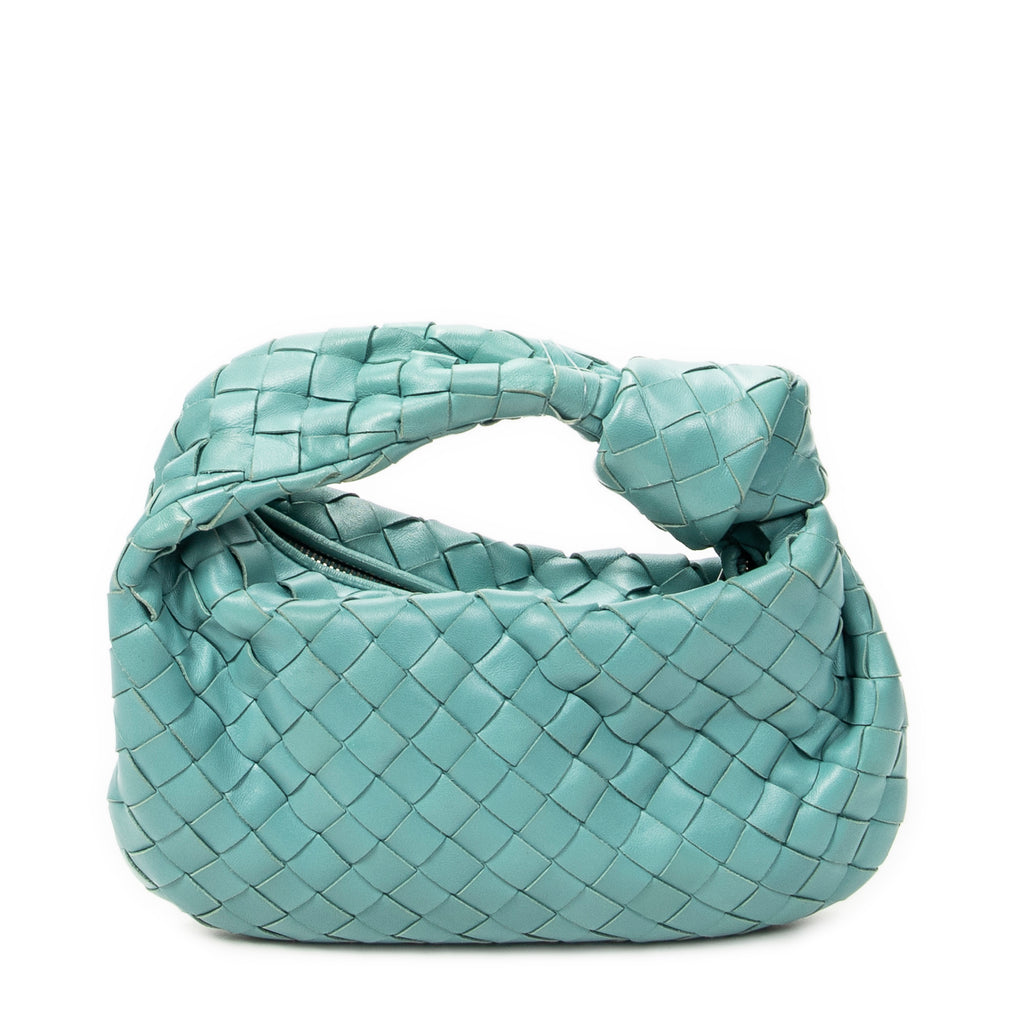 Shoulder Bag Mini Jodie Teal Intrecciato Leather