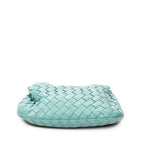 Shoulder Bag Mini Jodie Teal Intrecciato Leather