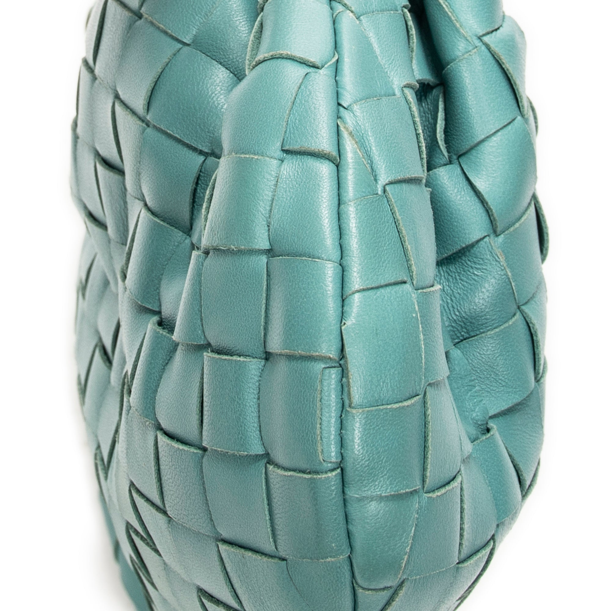 Shoulder Bag Mini Jodie Teal Intrecciato Leather