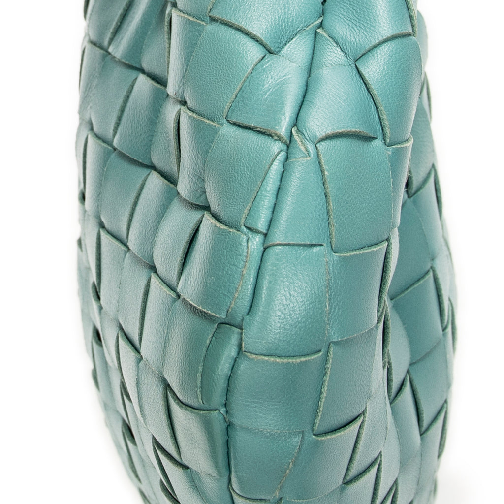 Shoulder Bag Mini Jodie Teal Intrecciato Leather