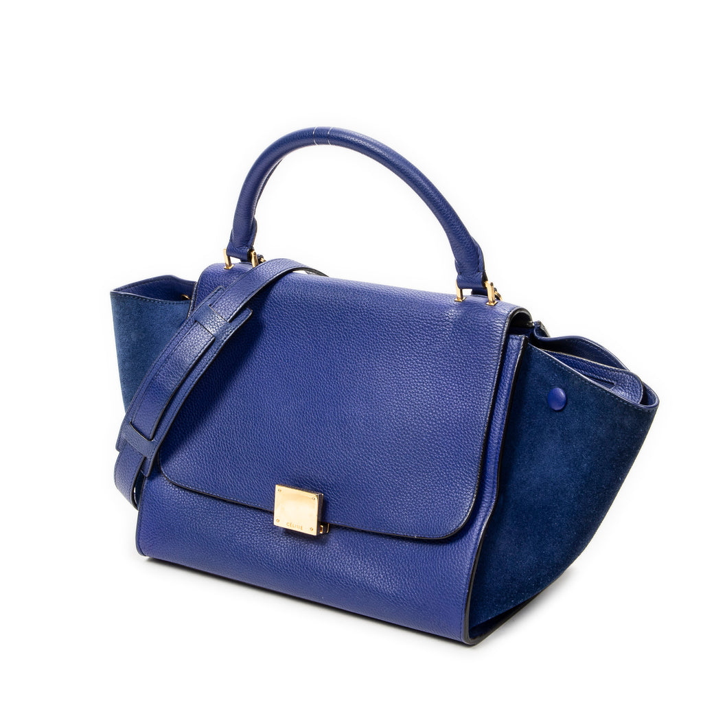 Shoulder Bag Small Trapeze Royal Blue Grained Calfskin Leather