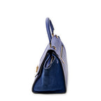 Shoulder Bag Small Trapeze Royal Blue Grained Calfskin Leather