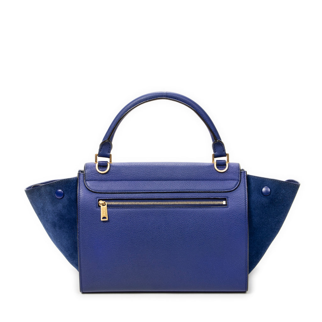 Shoulder Bag Small Trapeze Royal Blue Grained Calfskin Leather