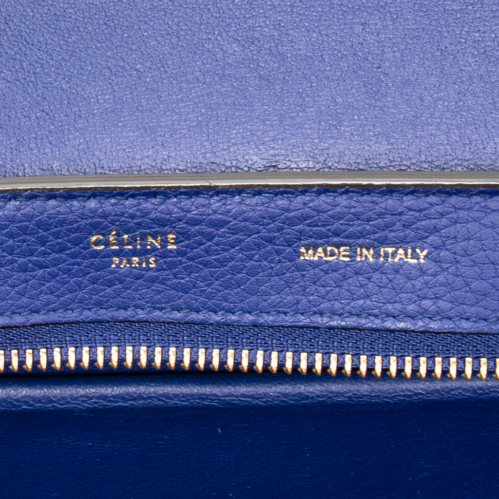 Shoulder Bag Small Trapeze Royal Blue Grained Calfskin Leather