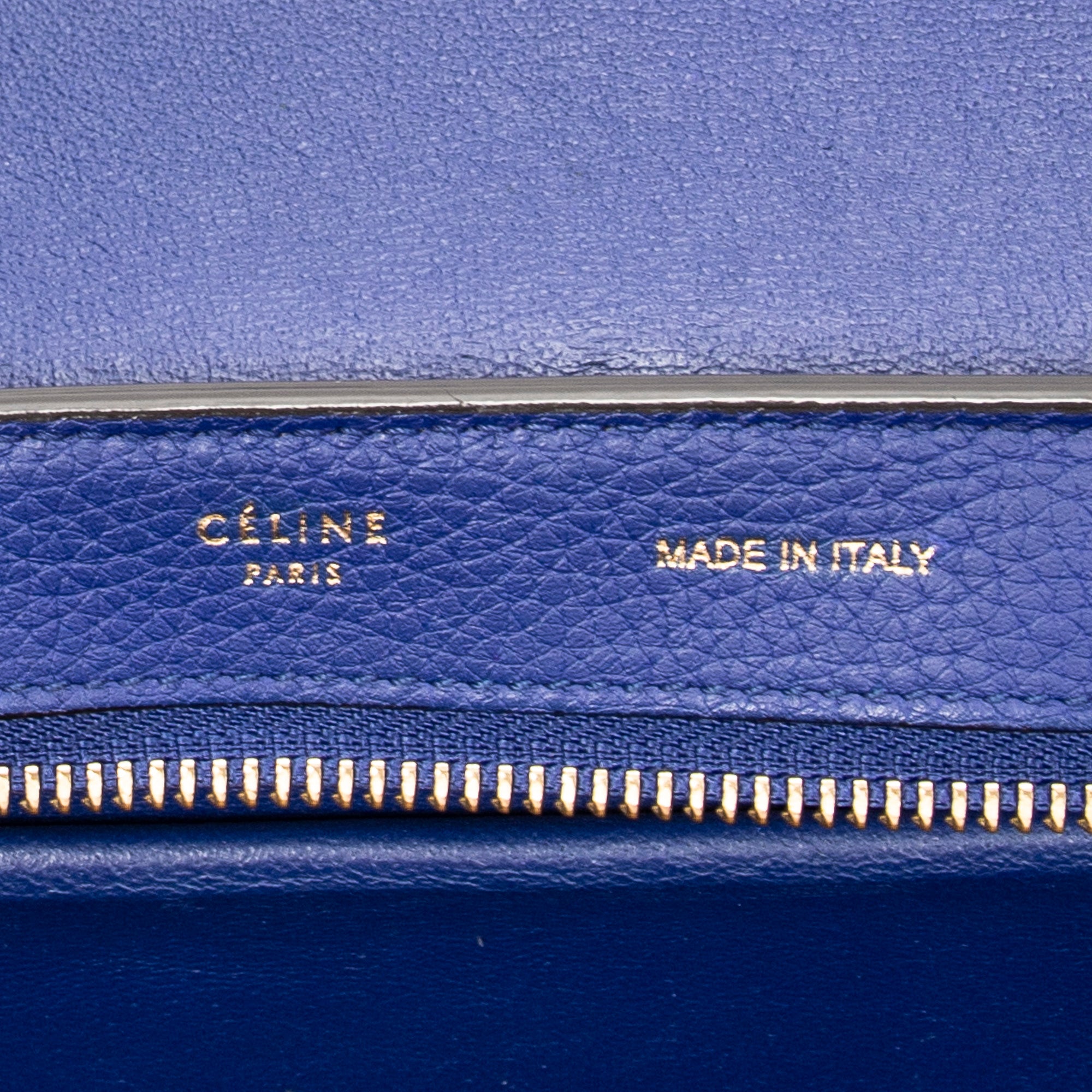 Shoulder Bag Small Trapeze Royal Blue Grained Calfskin Leather