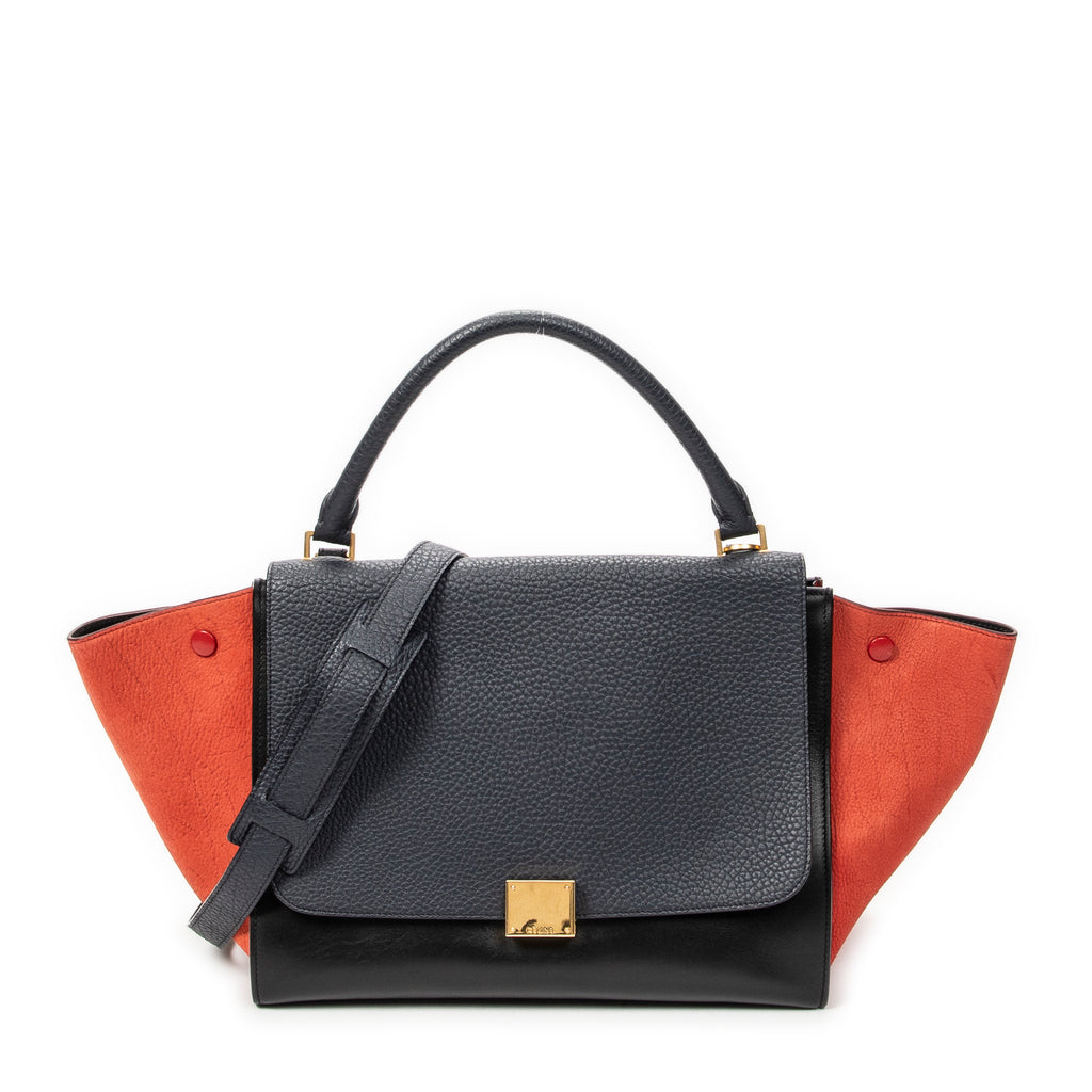 Shoulder Bag Medium Trapeze Black Calfskin Leather