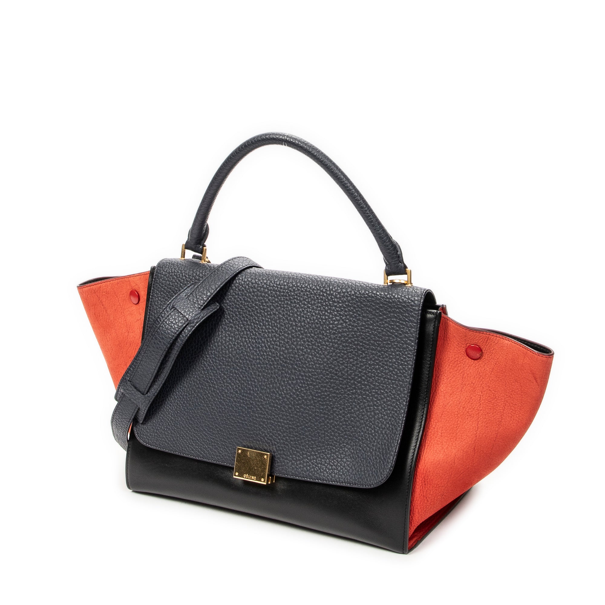 Shoulder Bag Medium Trapeze Black Calfskin Leather