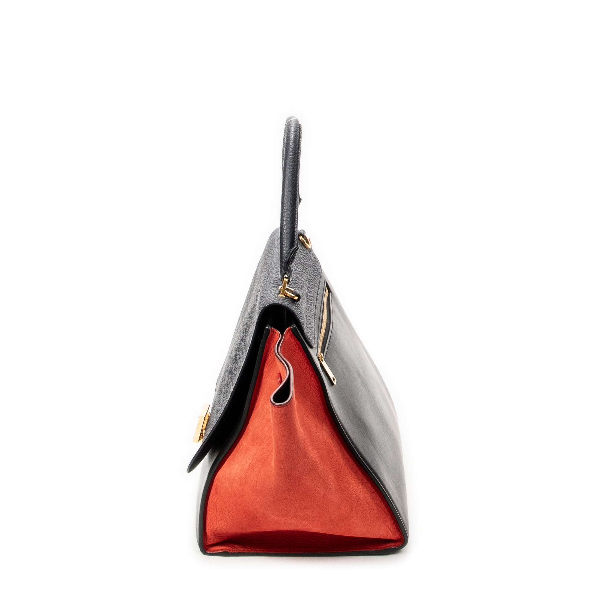 Shoulder Bag Medium Trapeze Black Calfskin Leather